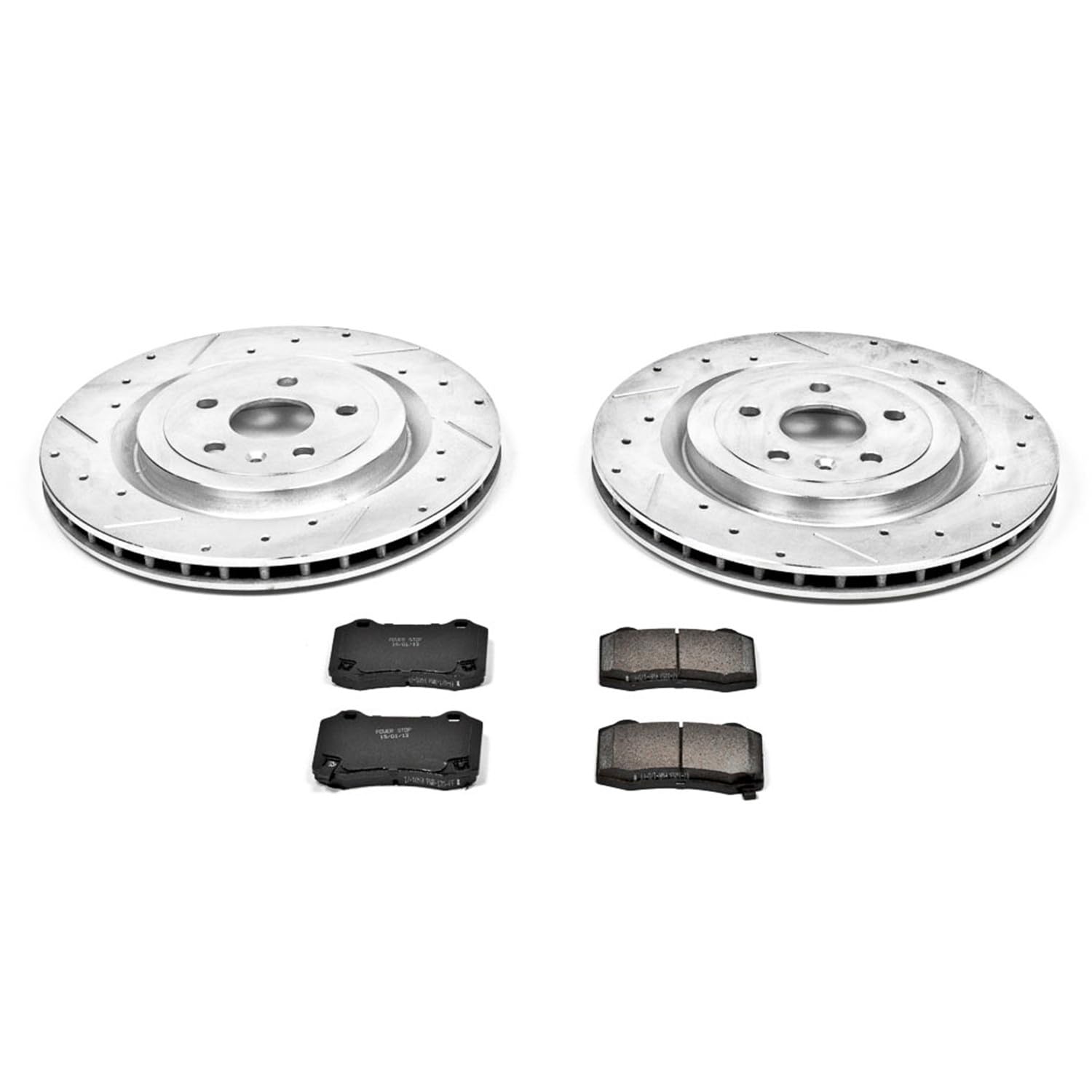 Power Stop K3019 Brake Pads Rear Z23 Carbon Fiber with Drilled & Slotted Brake Rotors Kit