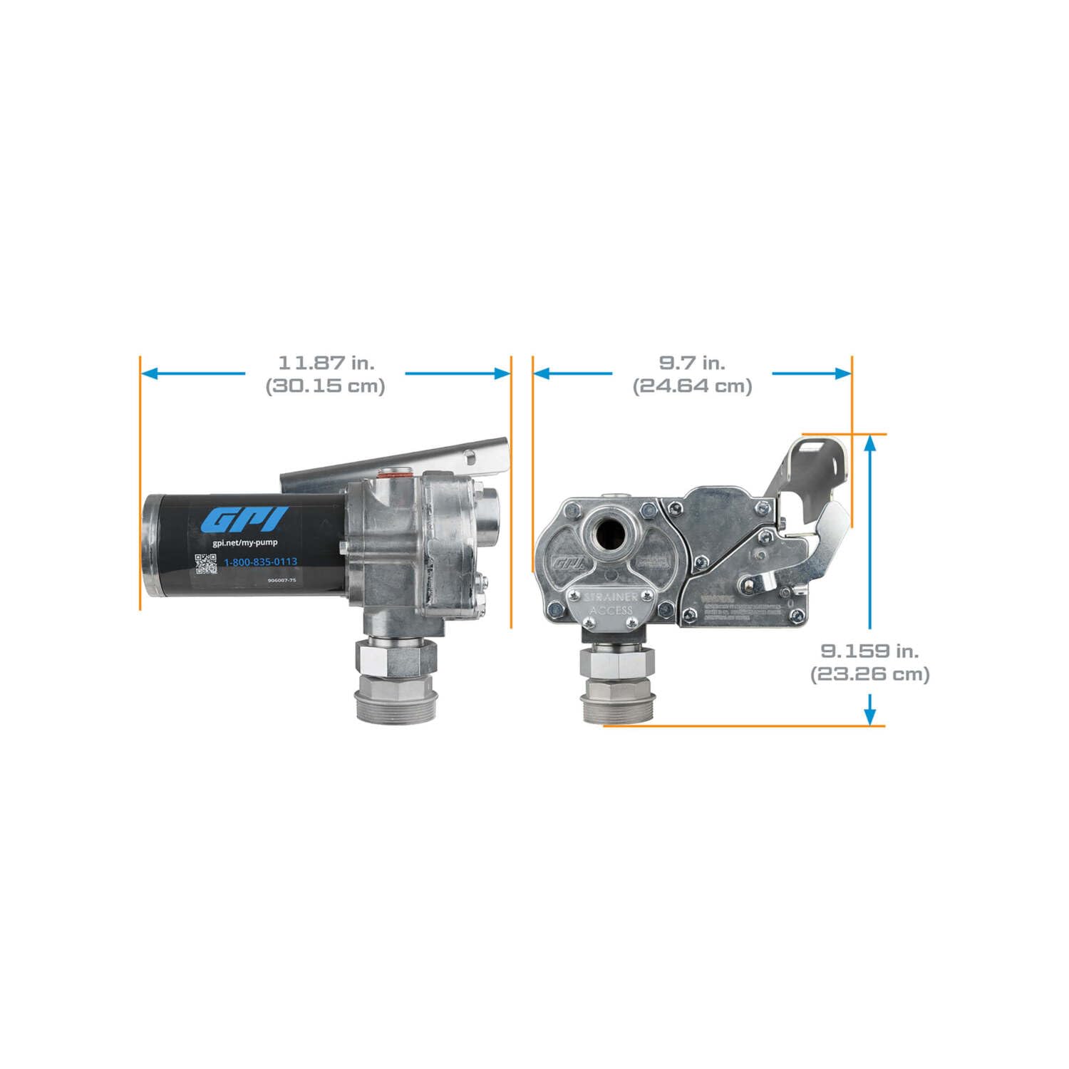 M-1115 Series GPI Fuel Transfer Pump, Automatic Shut-Off Nozzle, 12 GPM, 115 Volt (110000-82)