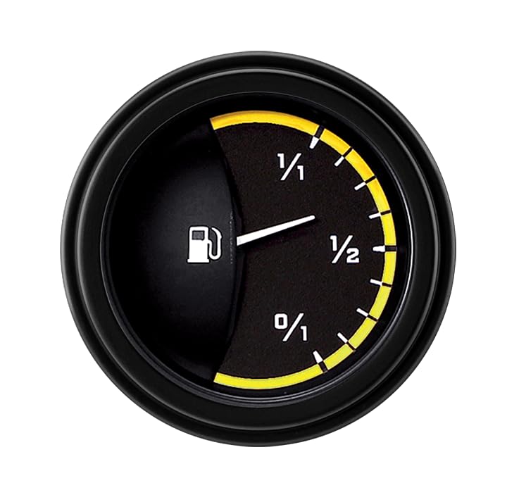 AX12YBLF Classic Instruments Autocross Yellow 2 1/8" Fuel Gauge 0-90 Ohm