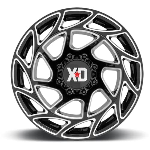 Xd860 Wheels Onslaught Gloss Black Milled Wheel with Alloy Steel (22 x 12. inches /8 x 125 mm, -44 mm Offset)