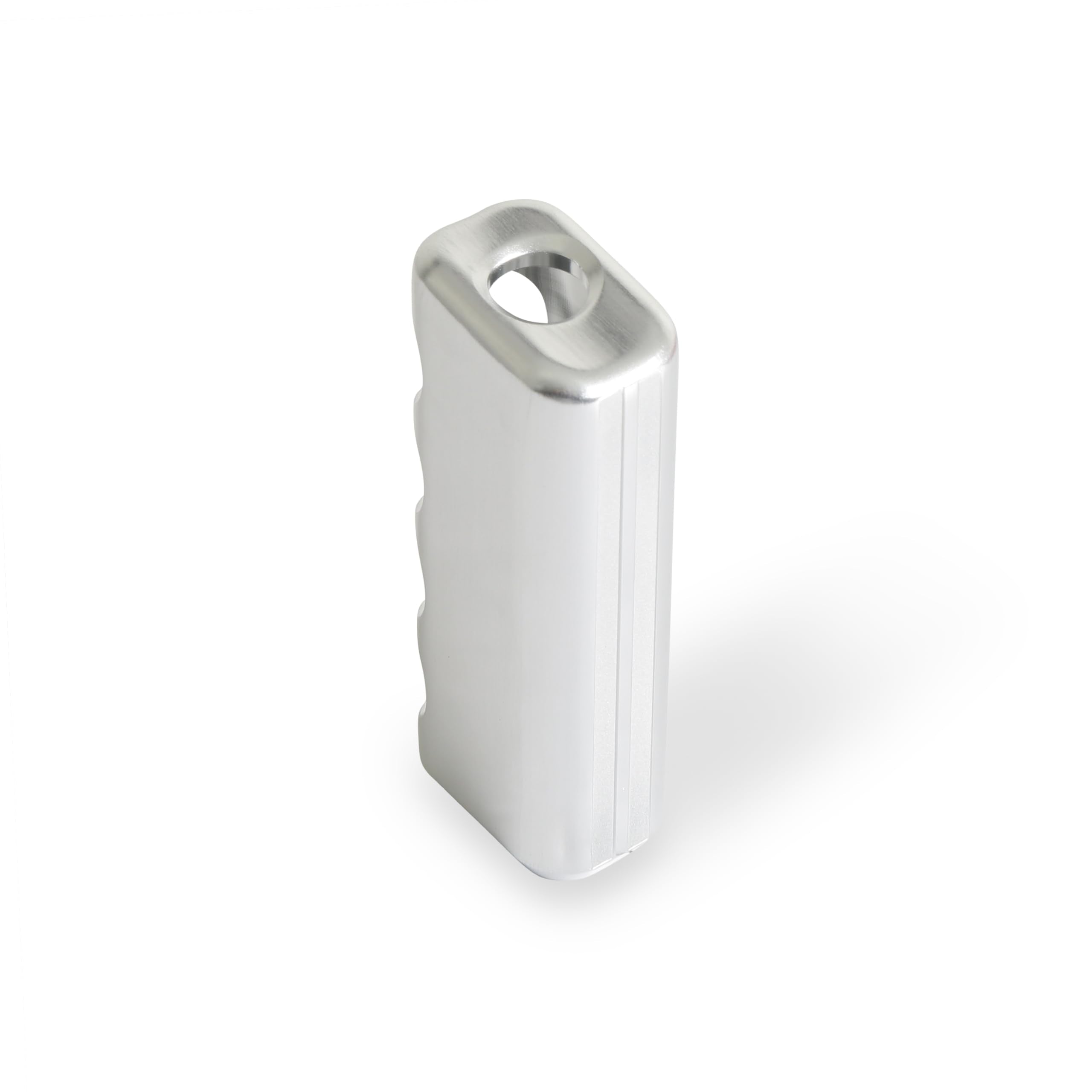 Drake Muscle Cars Parking Brake Handle Cover Billet Aluminum in a Satin Silver Finish, Compatible with 2015-2019 Ford Mustang, Model FR3Z-2760-BL