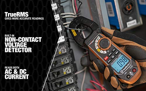 Clamp Meter Southwire - True RMS Accuracy for Precise AC/DC Measurement - Built-In Voltage Tester - Third-Hand Probe Holder - CAT III 600V Safety Rated