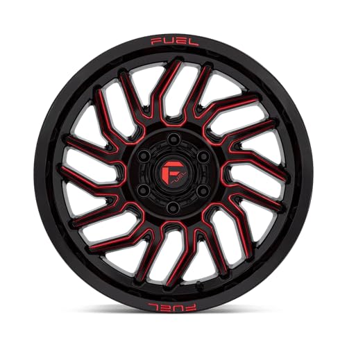 D808 HURRICANE FUEL OFF-ROAD 20X9, 6X135, 5.04, 1mm GLOSS BLACK MILLED RED TINT - D80820908950