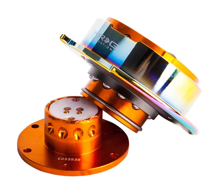 NRG Innovations Gen 2.5 NRG-SRK-250RG-MC Race Steering Wheel Quick Release Kit Adapter Rose Gold Body/Neo Chrome Ring, 6x70 and 6x74mm Bolt Patterns