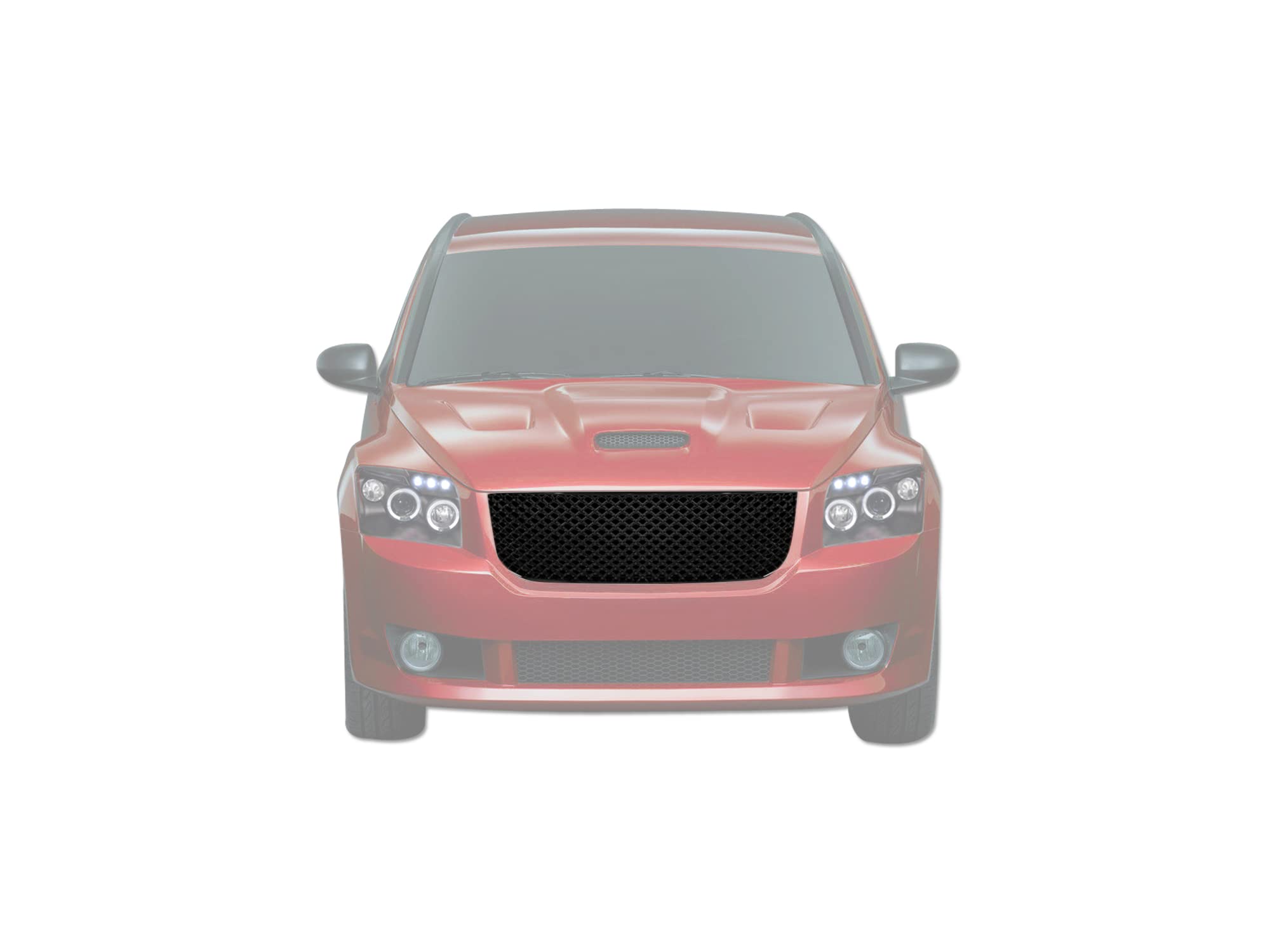 7147638 Armordillo USA Mesh Front Hood Grille - Gloss Black Fits 2007-2012 Dodge Caliber