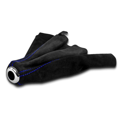 5 Sp Suede Leather SPEC-D TUNING Manual Shift Boot Cover W/Blue Stitch Trim Compatible with Honda Civic, Acura Integra