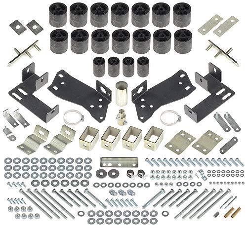 Chevy/GMC Silverado/Sierra 1500/2500 Gas 2WD and 4WD Std/Ext/Crew Cab (Non-HD) 3" Body Lift Kit, Performance Accessories fits 1999 to 2002, PA10053, Made in America