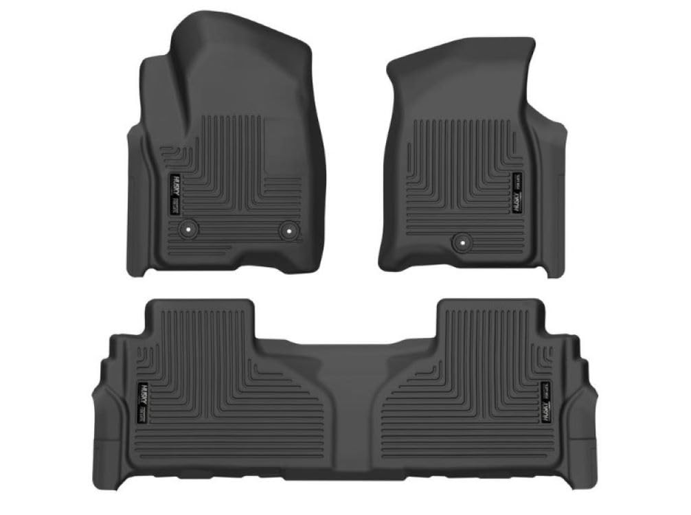 Husky Liners Floor Mats Weatherbeater | Fits 2021 - 2025 Cadillac Escalade & Escalade ESV, Chevrolet Suburban & Tahoe, GMC Yukon & Yukon XL | Front & 2nd Row, 3-pc Black - 99241