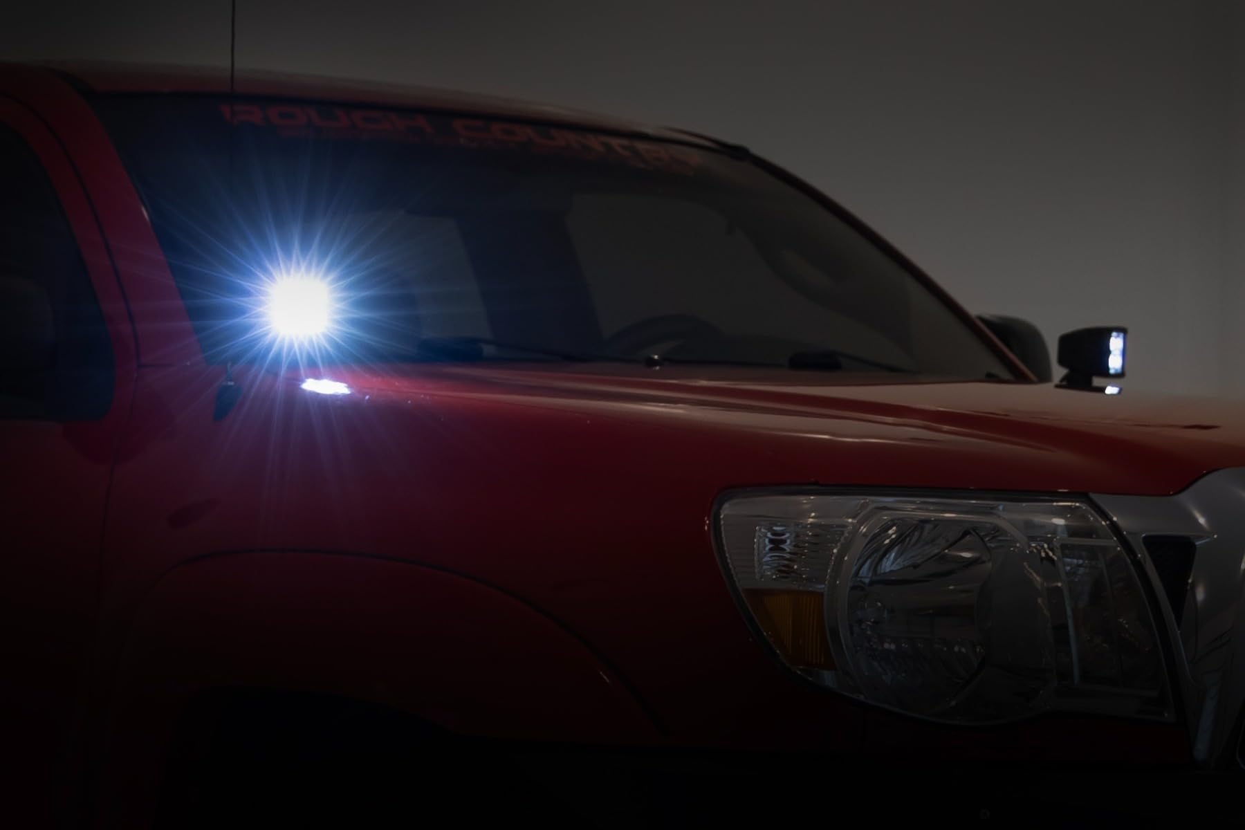 Rough Country 2" Dual LED Ditch Light Kit for Toyota Tacoma (2005-2015) - (2) 2-in Black Series LED Cubes with Amber DRL