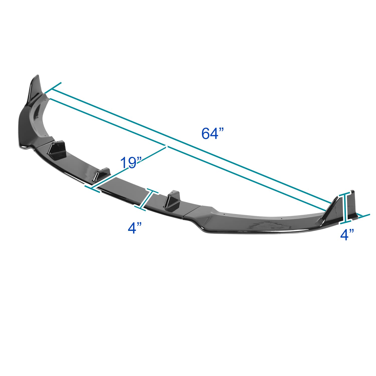 Glossy Black Spec-D Tuning Front Bumper Lip Spoiler Body Kit 3PC Compatible with Mazda MX-5 Miata 2009-2012