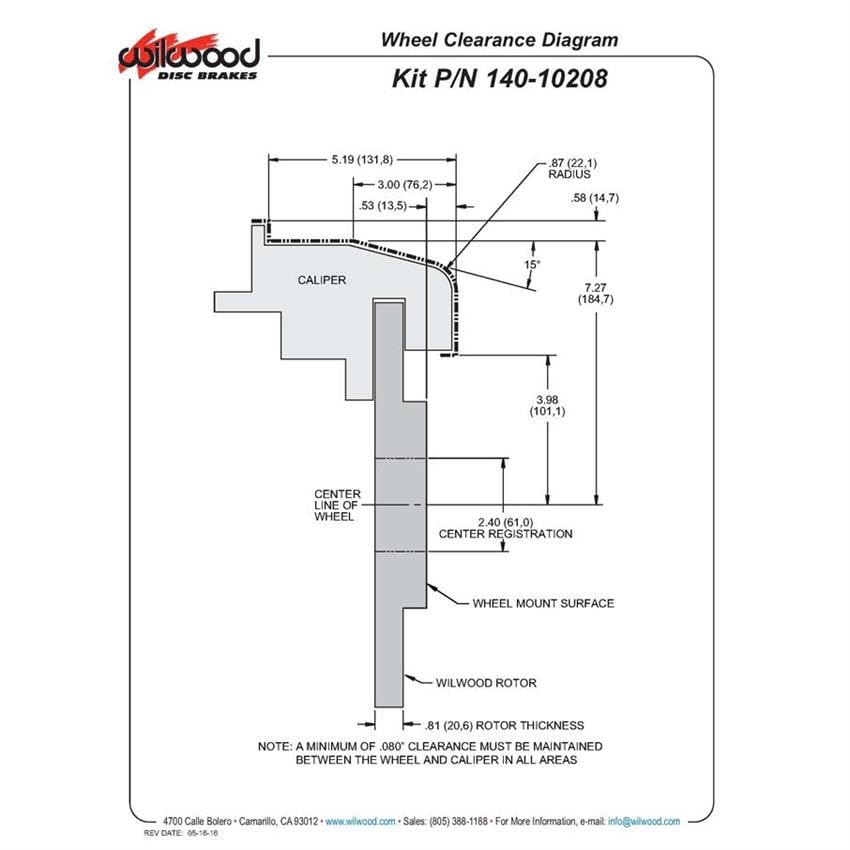 Rear CPB Kit, 11.00", Drilled, Red