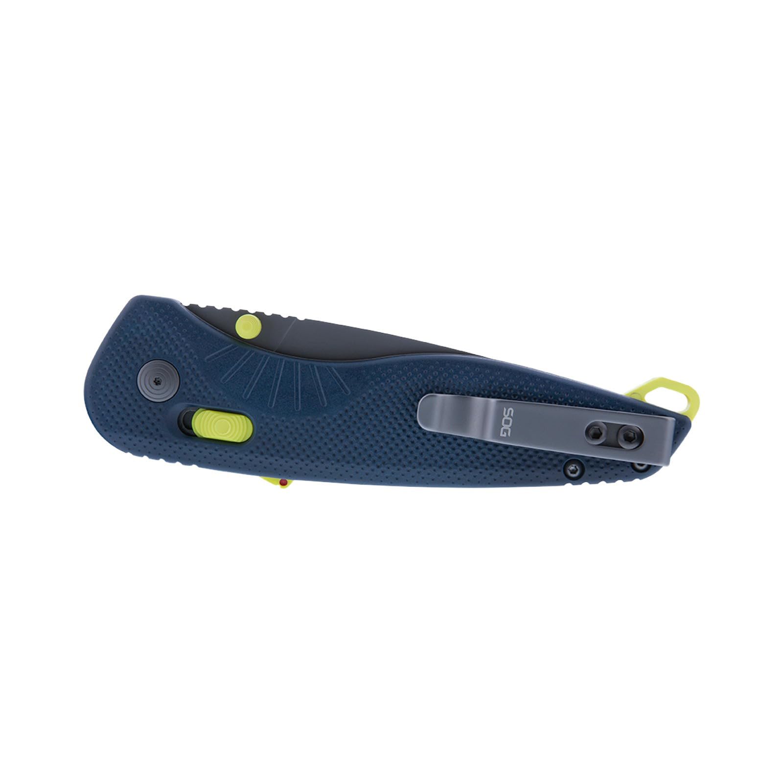 SOG Aegis AT Folding Knives Ambidextrous Outdoor Pocket Easy to Carry | CRYO D2 Stainless Steel Blade | AT-XR Lock, Indigo/Acid