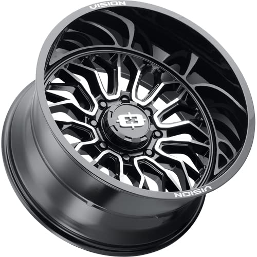 402 RIOT Vision Custom Wheel - 24x12, -51 Offset, 8x170 Bolt Pattern, 125.2mm Hub - Gloss Black with Machined Face Rim