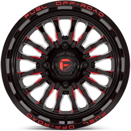 UTV Fuel D822 Arc 24x7 4x156 +13mm Black/Red Wheel Rim 24" Inch