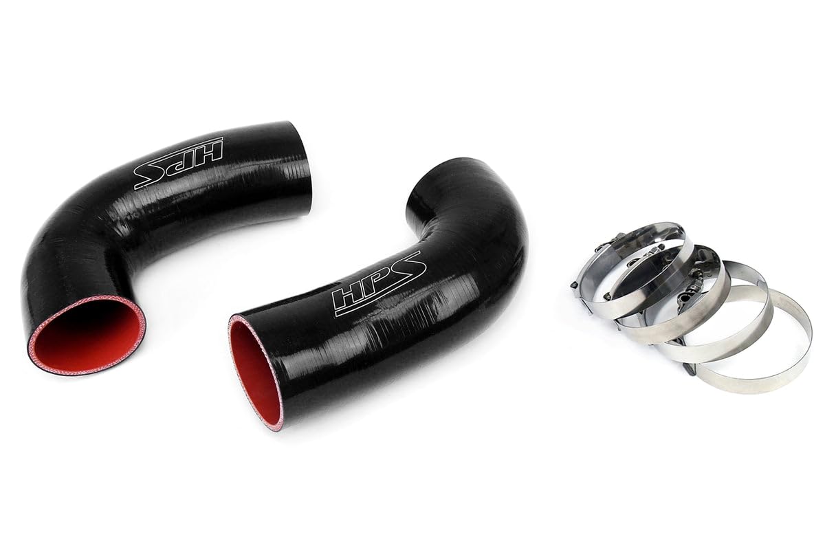 Black Silicone Air Intake Hose Kit HPS Performance Compatible for BMW 1998-2003 M5 E39 5.0 V8, 57-1291-BLK