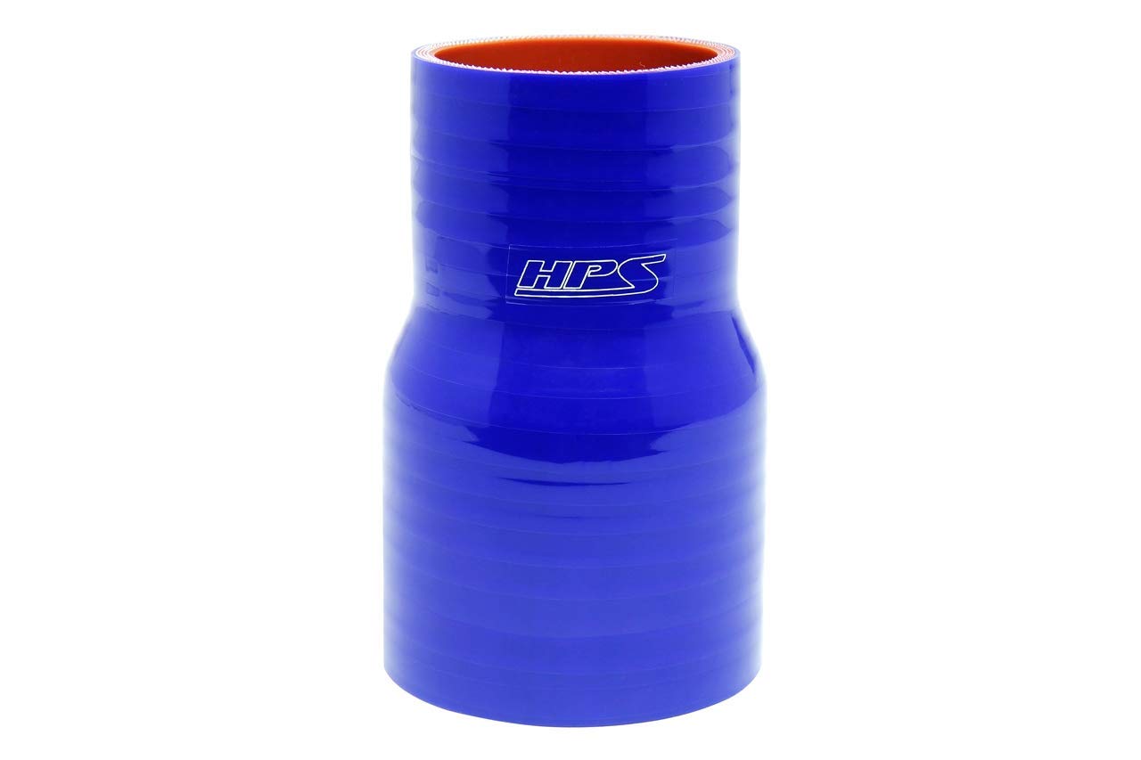 High Temp HPS HTSR-400-550-L6-BLUE 4-ply Reinforced Silicone Reducer Coupler Hose, 30 psi Maximum Pressure, 4" - 5-1/2" ID, 6" Length, Blue