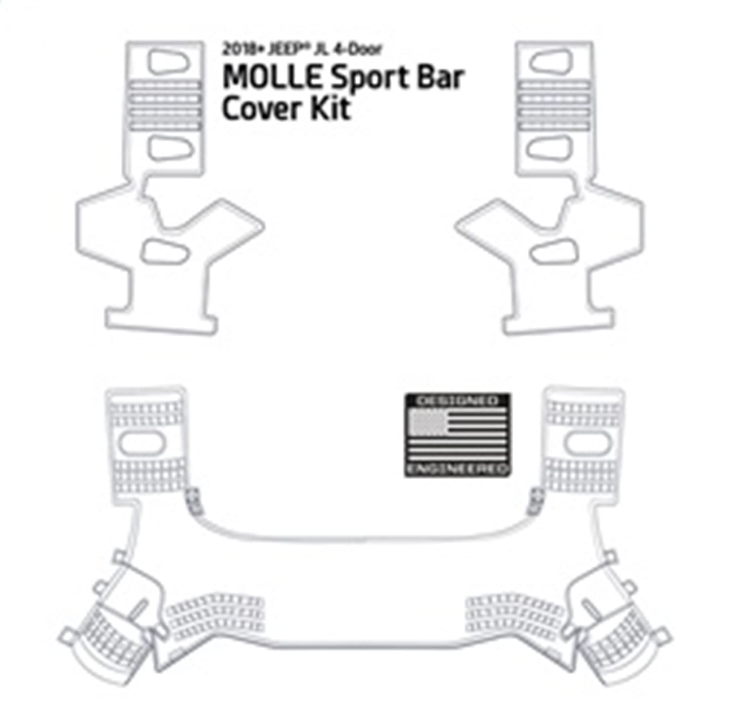 MOLLE Smittybilt 5667201 Sport Bar Cover Kit for Jeep® JL 4-Door