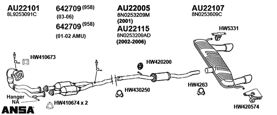 AU22107 Muffler - Rear nobrandname ANSA OER