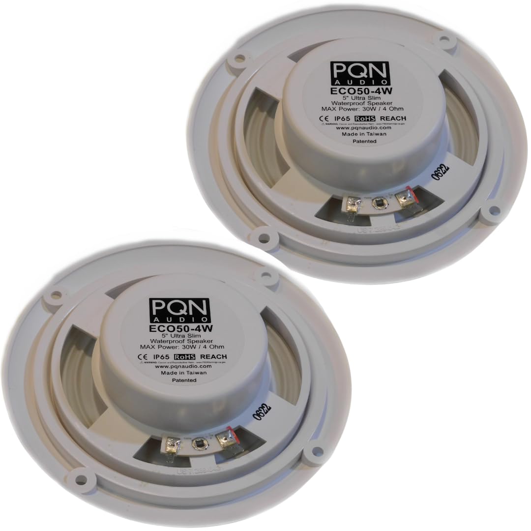 Waterproof Marine Speakers PQN Audio ECO50-4W - RV, Camper, Boat, Wall and Floor Outdoor Speakers
