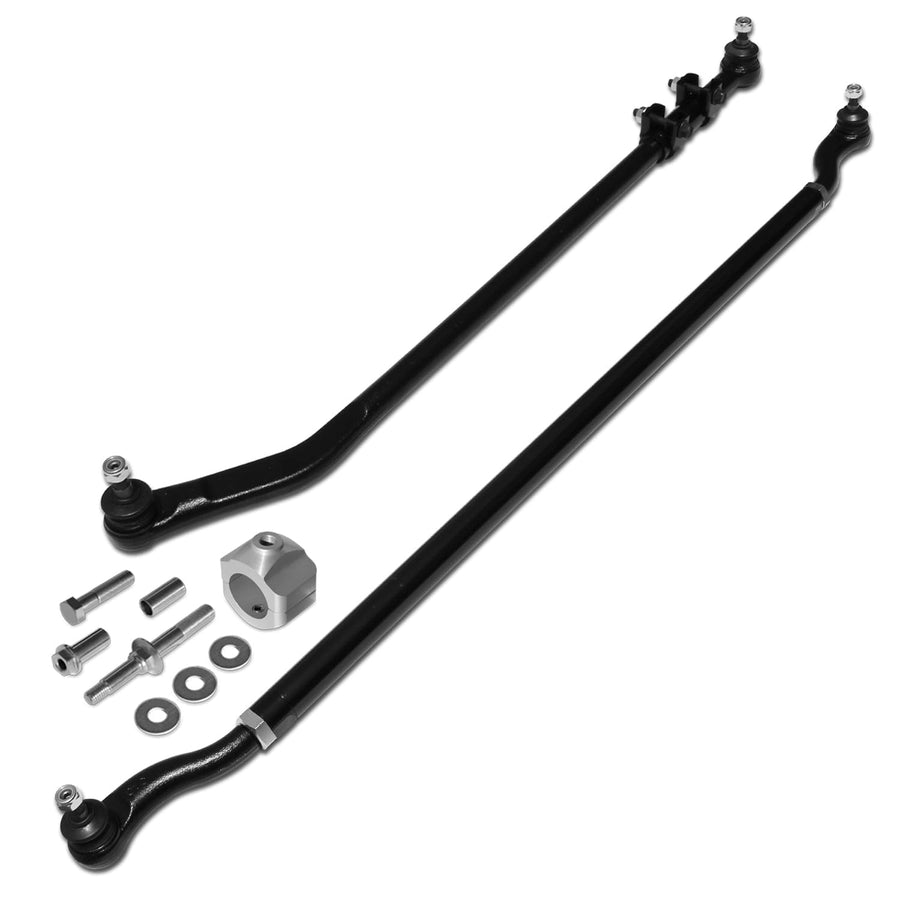 Suspension Tie Rod and Drag Link RSO with Steering Stabilizer Relocation Bracket Adjustable Heavy Duty Kit 0-3 inch Lift Compatible with 07-18 Wrangler JK/JKU