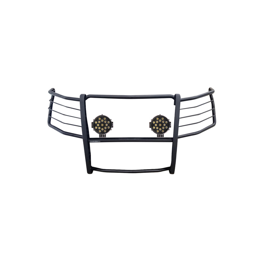 Bumper Guard Modular Black Horse Grille brush Come With pair of 7.0"Dia.LED Lights with Black Trim Rings Compatible with 2019-2021 Silverado 1500|2022-2022 Silverado 1500 LTD-17GT29MA-PLB