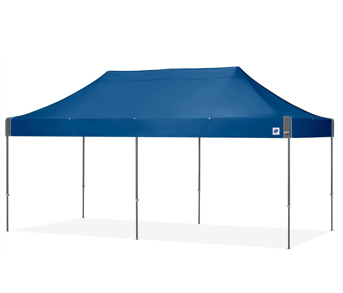 E-Z UP Eclipse Instant Shelter Canopy, 10' x 20', Gray Steel Frame and Royal Blue Professional Grade Top Pop-Up Tent
