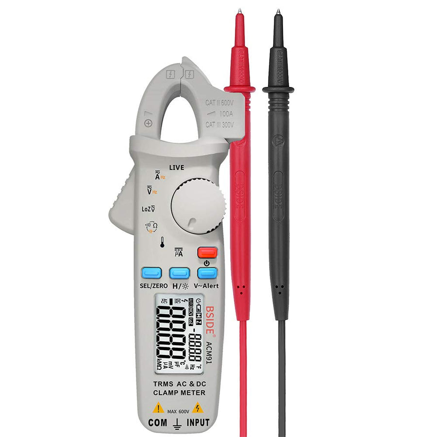 Digital Clamp Meter ACM91 AC/DC Current True RMS Auto-Ranging 6000 Counts Volt Meter Low Impedance Voltage Tester Portable Digital Multimeter