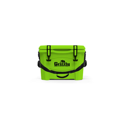 15 Cooler Grizzly | 15 qt Ice Chest Durable Rotomolded Insulated | Made in USA | Warranty for Life | For Beach Boat Camping Fishing Hunting | G15 | Lime