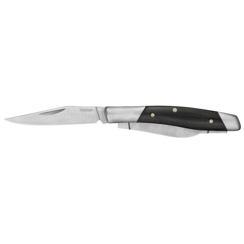 Kershaw Pocket Knife Iredale, Black and Gray, 6.2 Inch Total, 3 Blade Design with Clip Point and Sheepsfoot, EDC with Manual Opening, Micarta Handle, Everyday Carry Pocket Knife for Men and Women