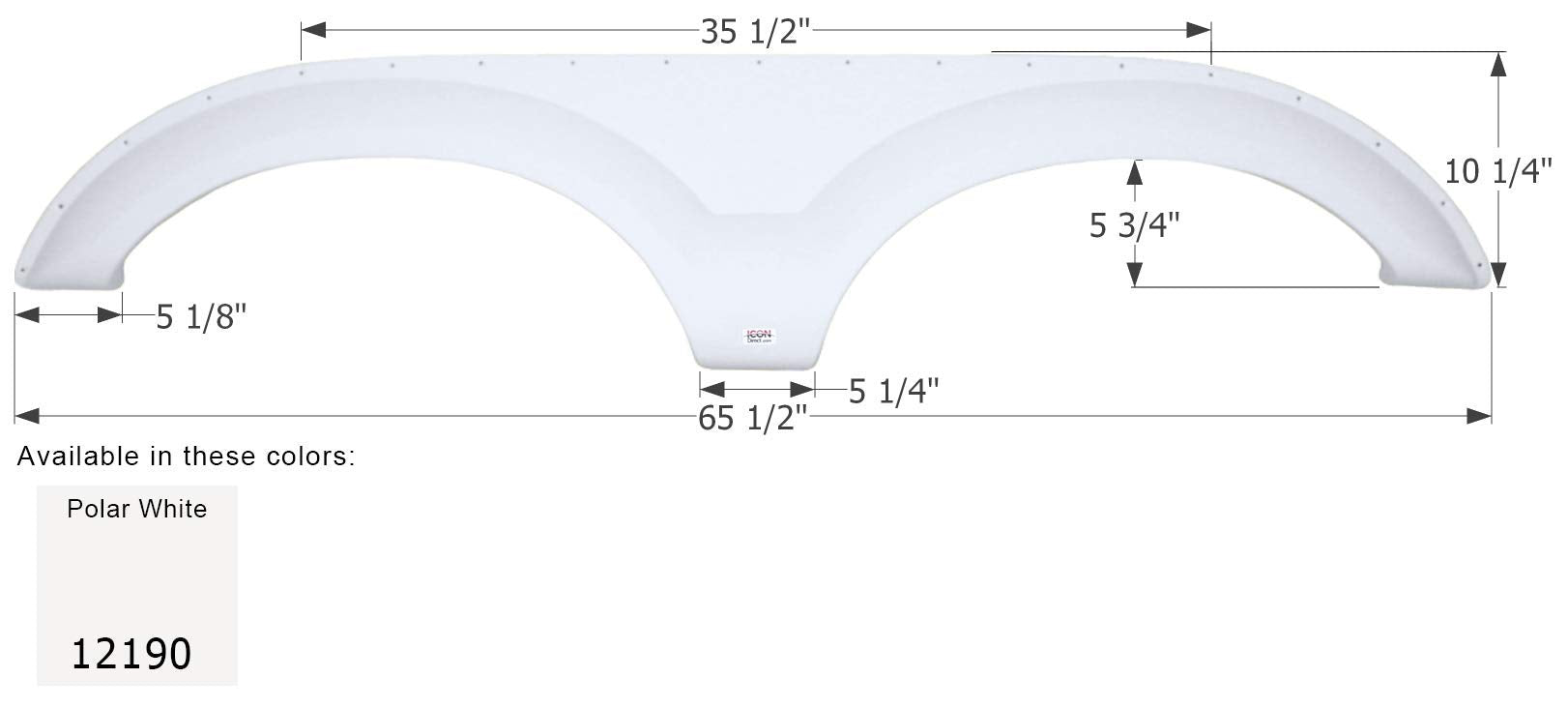 Tandem Axle Fender Skirt ICON 12190 for Dutchmen - Polar White