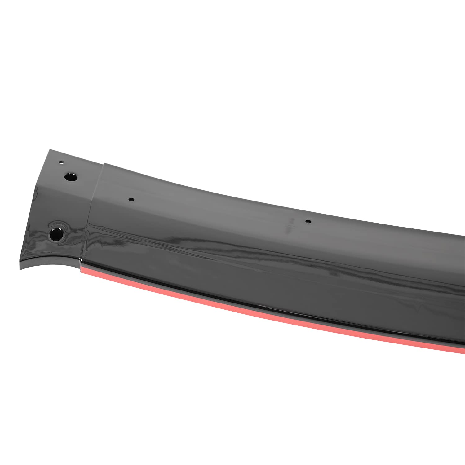 Glossy Black Spec-D Tuning Red Trim Front Bumper Lip Spoiler Splitter Kit 3PC Compatible with 2016-2018 Honda Civic Sedan