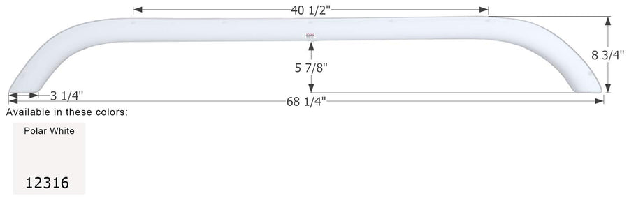 Fender Skirt ICON, Tandem, Forest River, FS2316, Polar White