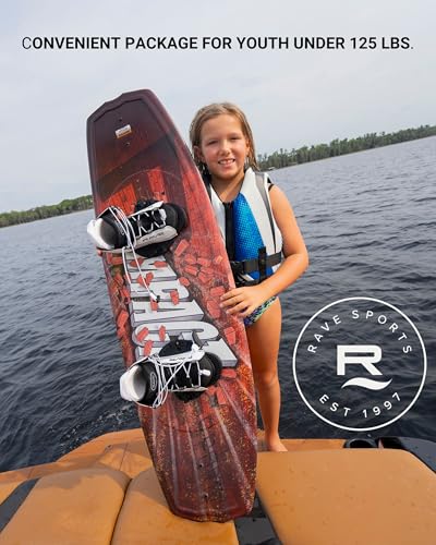 Rave Sports Charger Boots with Impact Wakeboard, Orange/Blk (PV1802677)