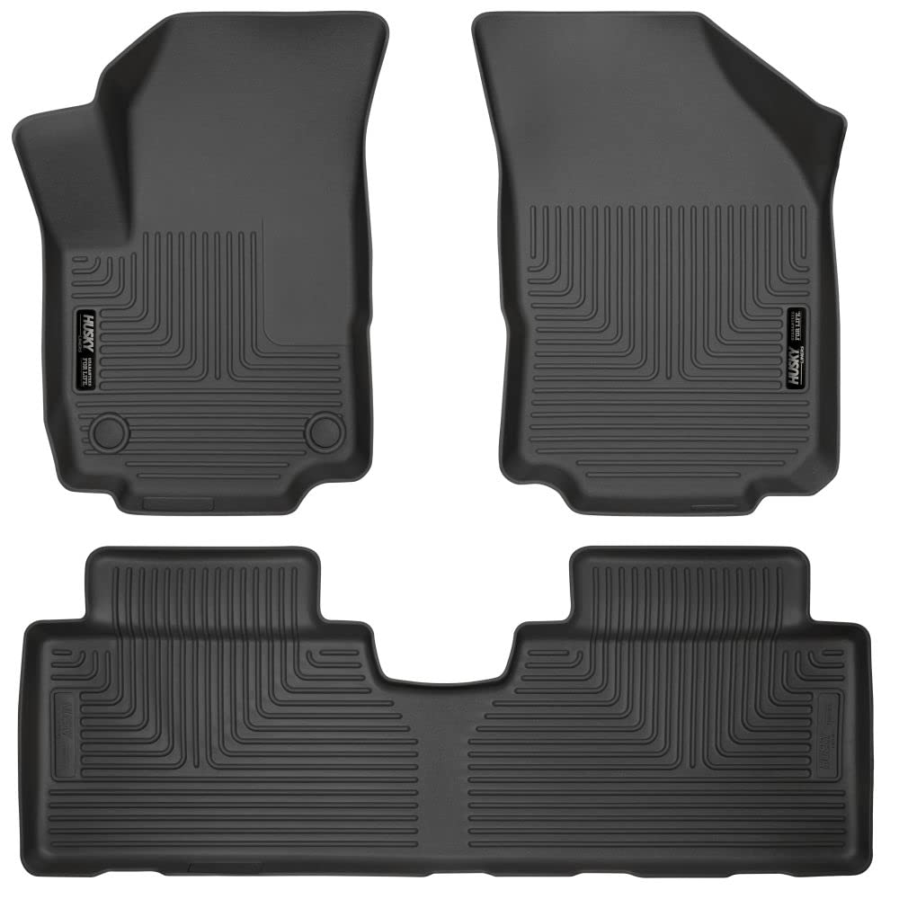 Weatherbeater Husky Liners Floor Mats | Fits 2018-2024 GMC Terrain | Front & 2nd Row, 3-pc Black - 95151