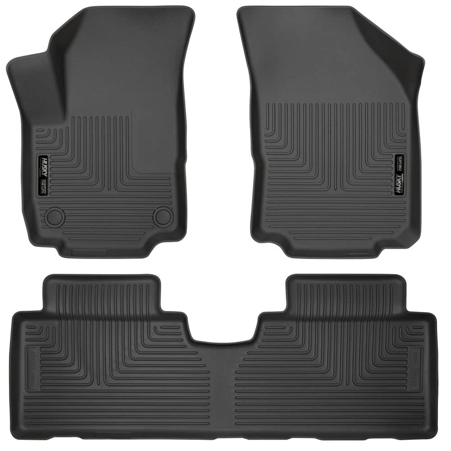 Weatherbeater Husky Liners Floor Mats | Fits 2018-2024 GMC Terrain | Front & 2nd Row, 3-pc Black - 95151