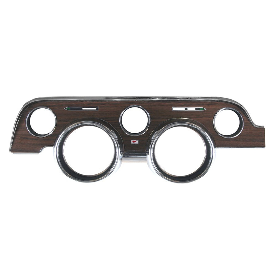 C8ZZ-10838-BMI Scott Drake Instrument Bezel With Metal-Backed Woodgrain Vinyl
