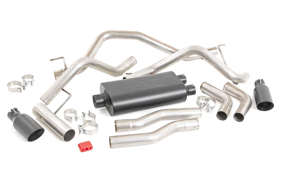 Rough Country Dual Stainless Cat-Back Exhaust for Ram 1500 (2009-2018) 4.7L & 5.7L V8 Engine - Performance Tuned, Aggressive Growl