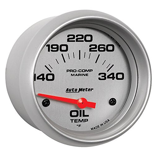Oil Temp AutoMeter Gauge, 2 5/8", 140-300ºf, Electric, Marine Silver (200765-33) Multi