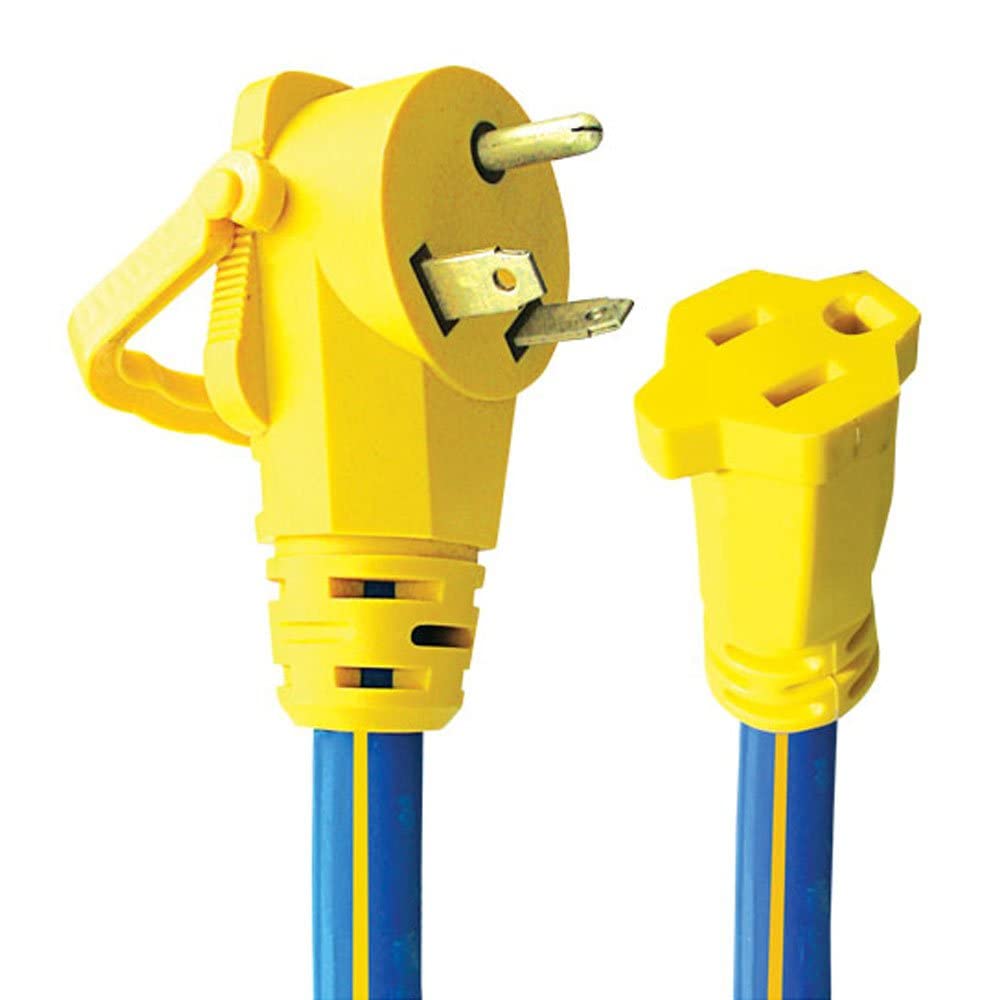 Voltec AP Products 16-00503 Three-Prong RV Adapter with E-Zee Grip Handle - 30A Male to 15A Female, 1'