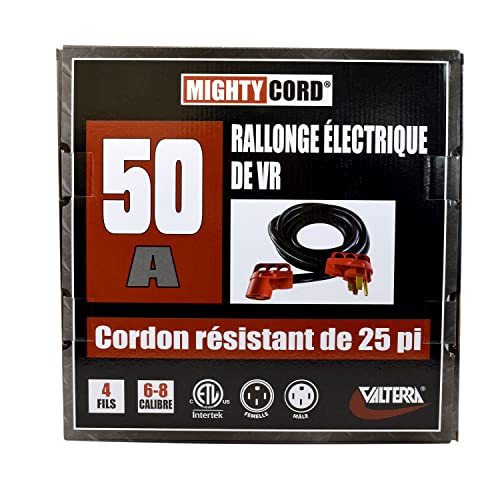 Mighty Cord Valterra A10-5025EH RV 50-Amp Extension Cord, 25 ft., Red