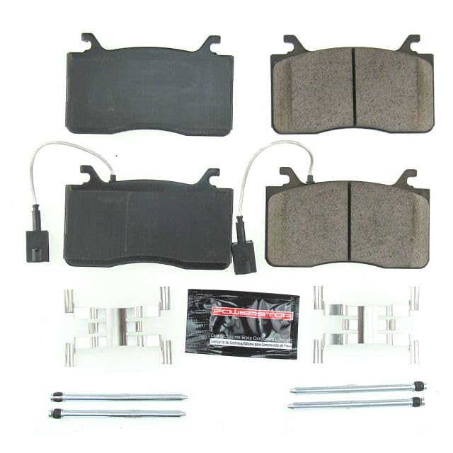 Power Stop Z23-2052 Z23 Evolution Sport Carbon Fiber Infused Ceramic Brake Pads with Hardware For Alfa Romeo Giulia 2017-2023, Alfa Romeo Stelvio 2018-2021 [Model Specific]