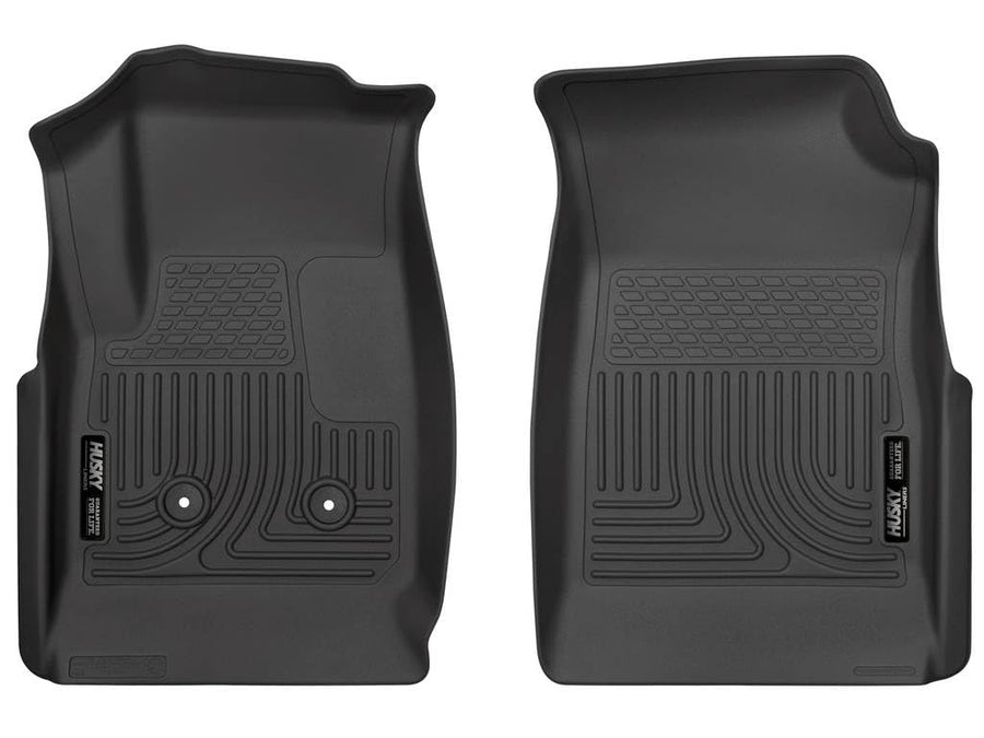 Husky Liners Floor Mats Weatherbeater | Fits 2015-2022 Chevrolet Colorado & GMC Canyon Crew CAB ONLY & Double CAB ONLY | Front Row, 2-pc Black - 18111