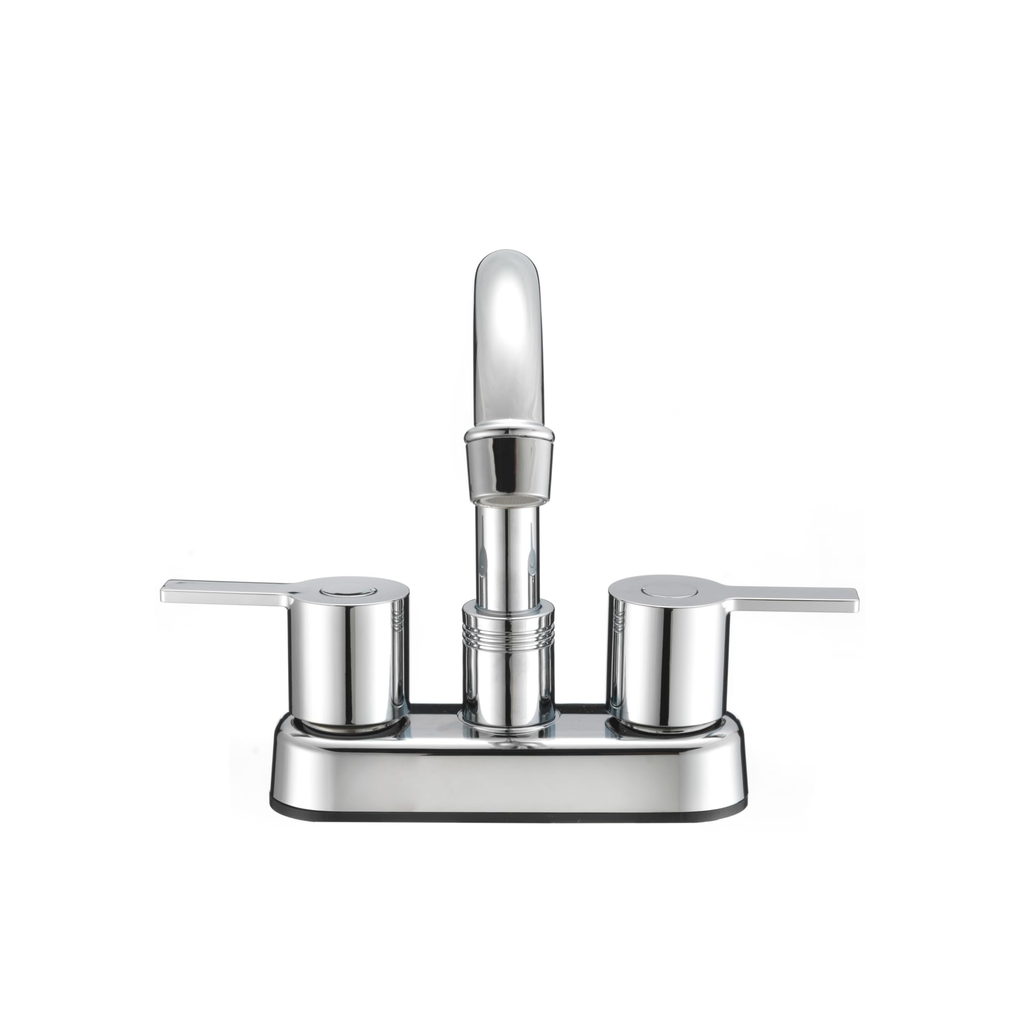 Dura Faucet Modern (DF-PB155M-CP) RV Bathroom Faucet with Dual Levers – Chrome Polished 4-Inch Center Set, High-Arc Spout, Easy 2-Hole Installation – Lightweight, Lead-Free, and Washerless Design