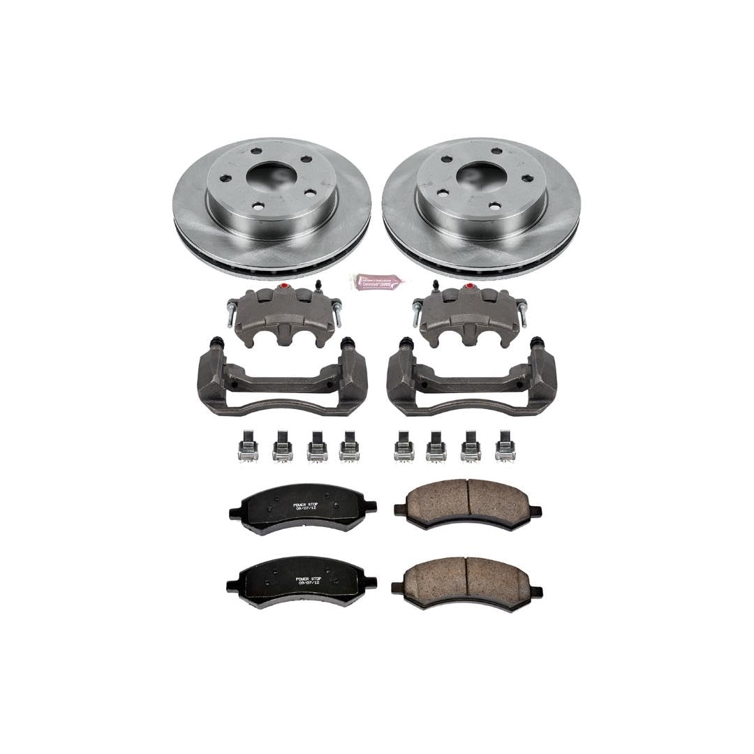 Power Stop KCOE2193 1-Click Autospecialty OE Replacement Brake Kit with Calipers For Dodge Dakota 2005-2008, Mitsubishi Raider 2006-2009 [Model Specific]