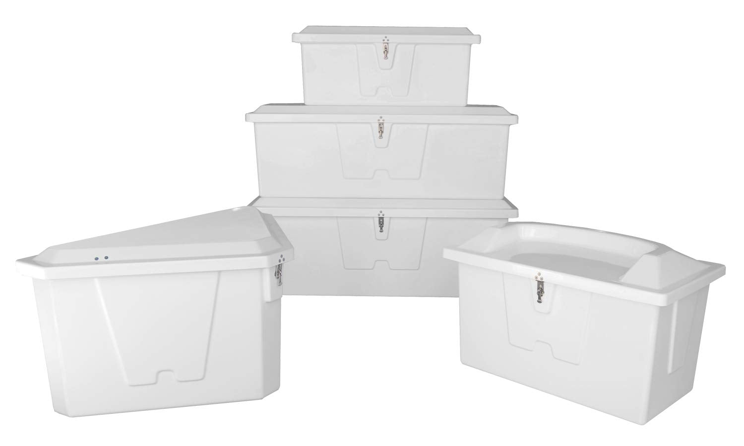 Taylor Made Fiberglass Dock Box Stow 'N Go with Top Seat - Large (29H x 72"W x 29"D) — Durable and Secure Storage for Boat Accessories - UV Gelcoat Finish - Stainless Steel Latch – 2020108645