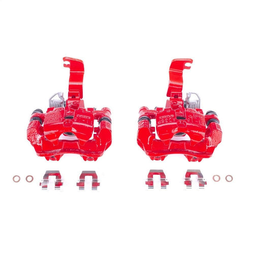Rear Power Stop S4718 Pair of High-Temp Red Powder Coated Calipers For Buick Park Avenue, Cadillac DeVille, Cadillac Seville, Oldsmobile Aurora, Pontiac Bonneville [Model Specific]