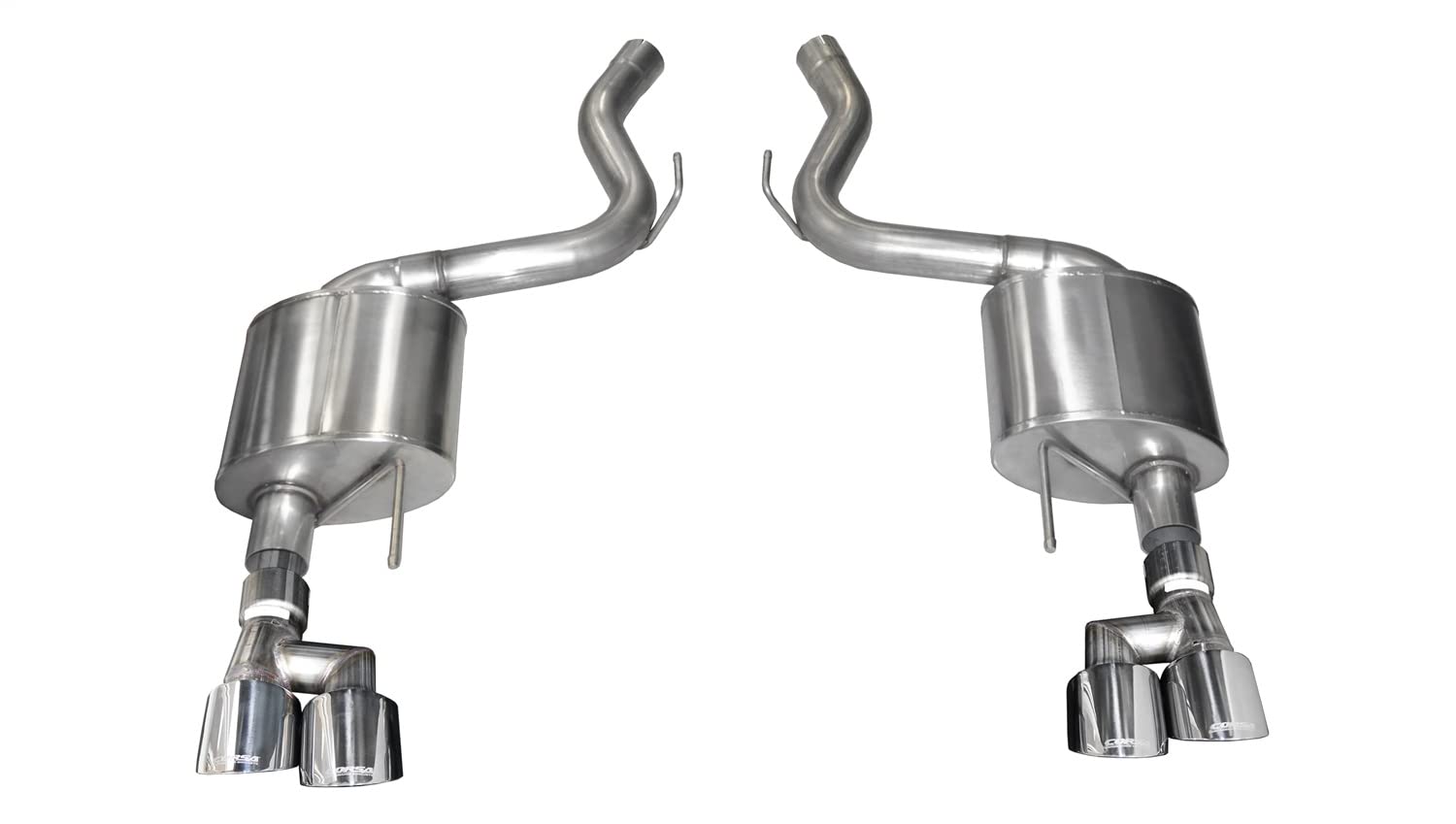 Corsa Axle-Back Exhaust System Mustang 18-19 Ford Mustang GT 5.0L V8 Polished 3" W/Twin 4" Tips Sport Sound Level