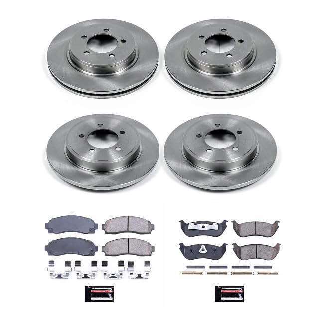 POWERSTOP Front and Rear KOE2722 Autospecialty Replacement Brake Kit with Brake Rotors and Ceramic Brake Pads For 2002 2003 2004 2005 Ford Explorer | 2002 2003 2004 2005 Mercury Mountaineer
