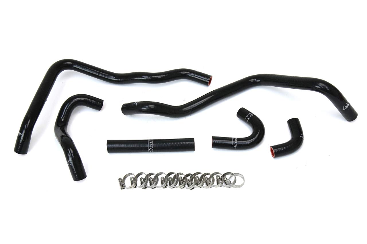 Black Silicone HPS 57-1433-BLK Heater Coolant Hose Kit