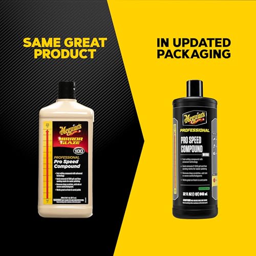 Pro Speed Compound Meguiar's M10032 - Fast-Cutting Compound for Heavy Scratch and Swirl Removal - Professional Car Polish - Compound That Removes up to 1200 Grit Sanding Marks, 32 Oz